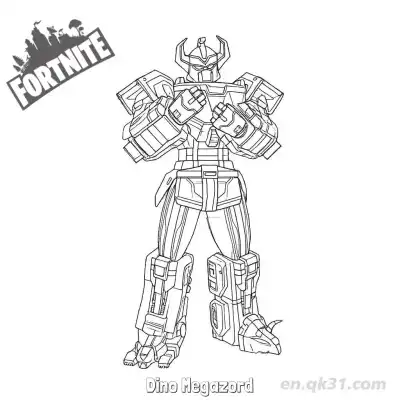 Free printable Dino Megazord 02 Coloring Page - Free PDF Printable Fortnite Coloring Sheets coloring page